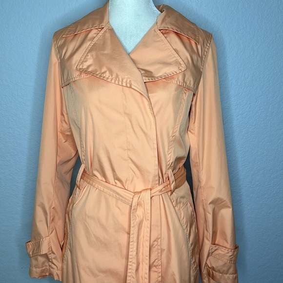Kenneth Cole Women’s Spring Trench Coat Lightweight Pastel Orange Sherbet XS - Picture 3 of 12